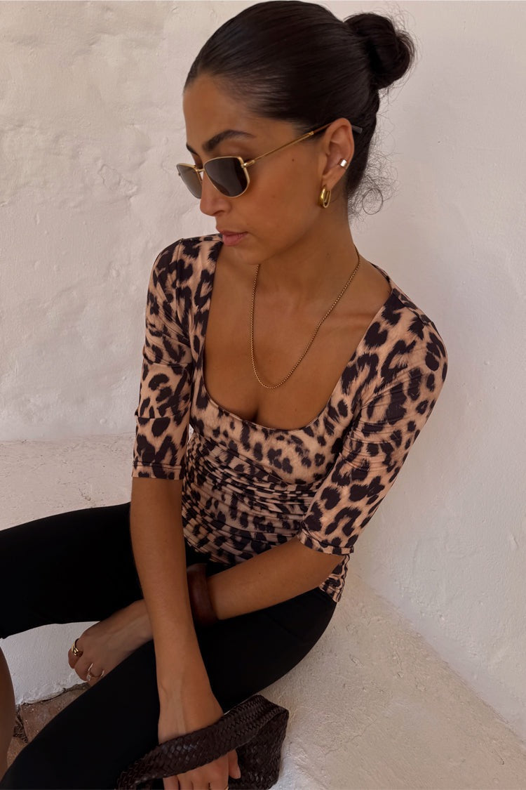 Leopard Jersey Top