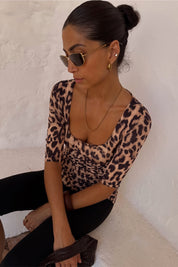 Leopard Jersey Top