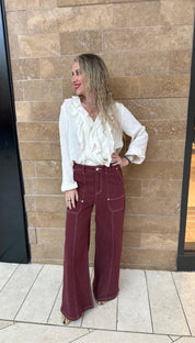 Wide Leg Stitch Pant