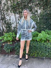 Acid Washed Jacket & Mini Skirt