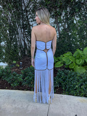 Fringe Linen Midi Dress