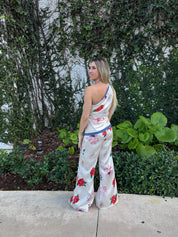 Floral Scarf Top & Pants Set