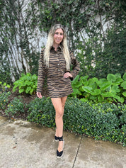 Leopard Print Suede Set