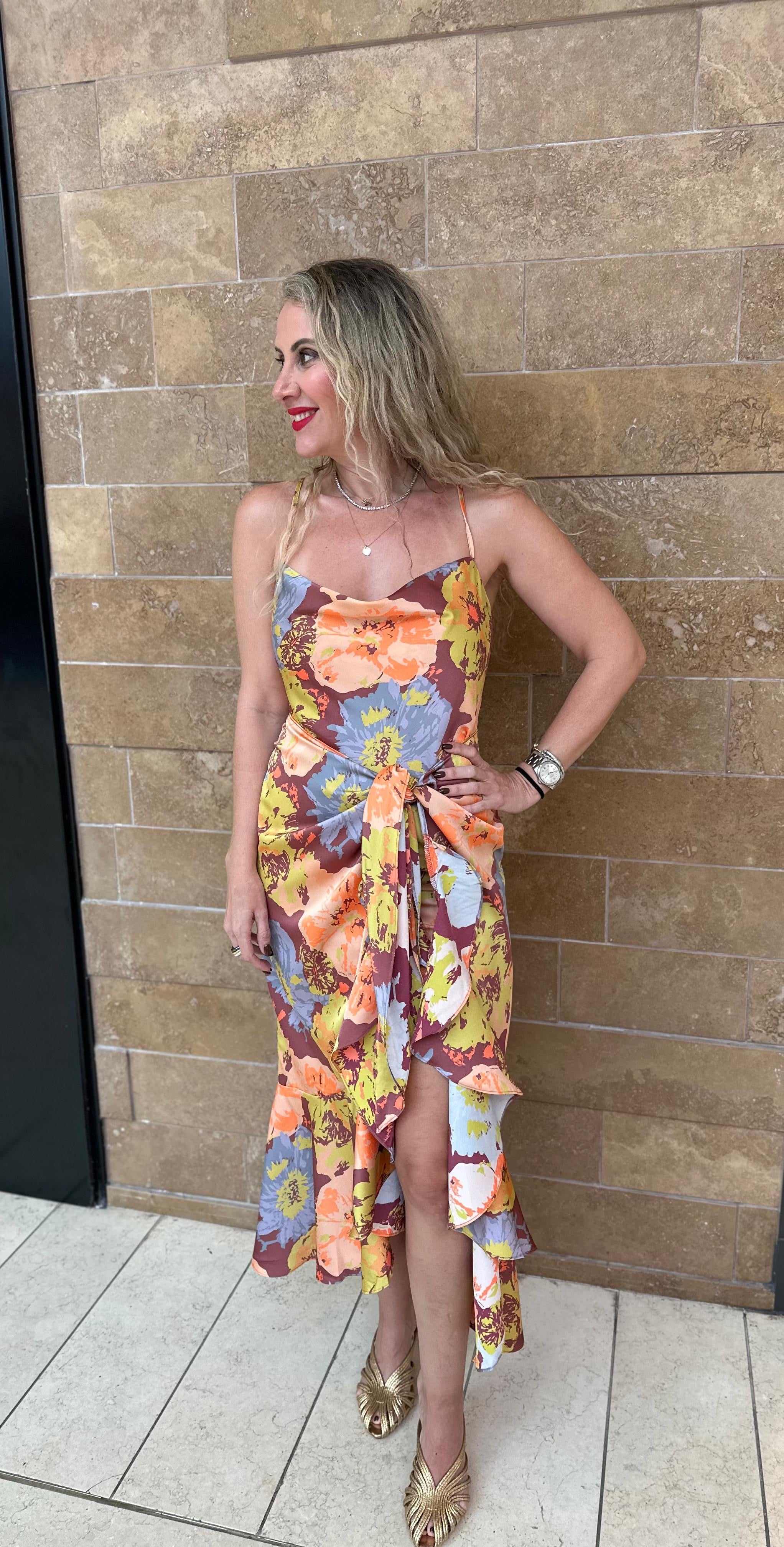 Drapping Ruffle Wrap Dress