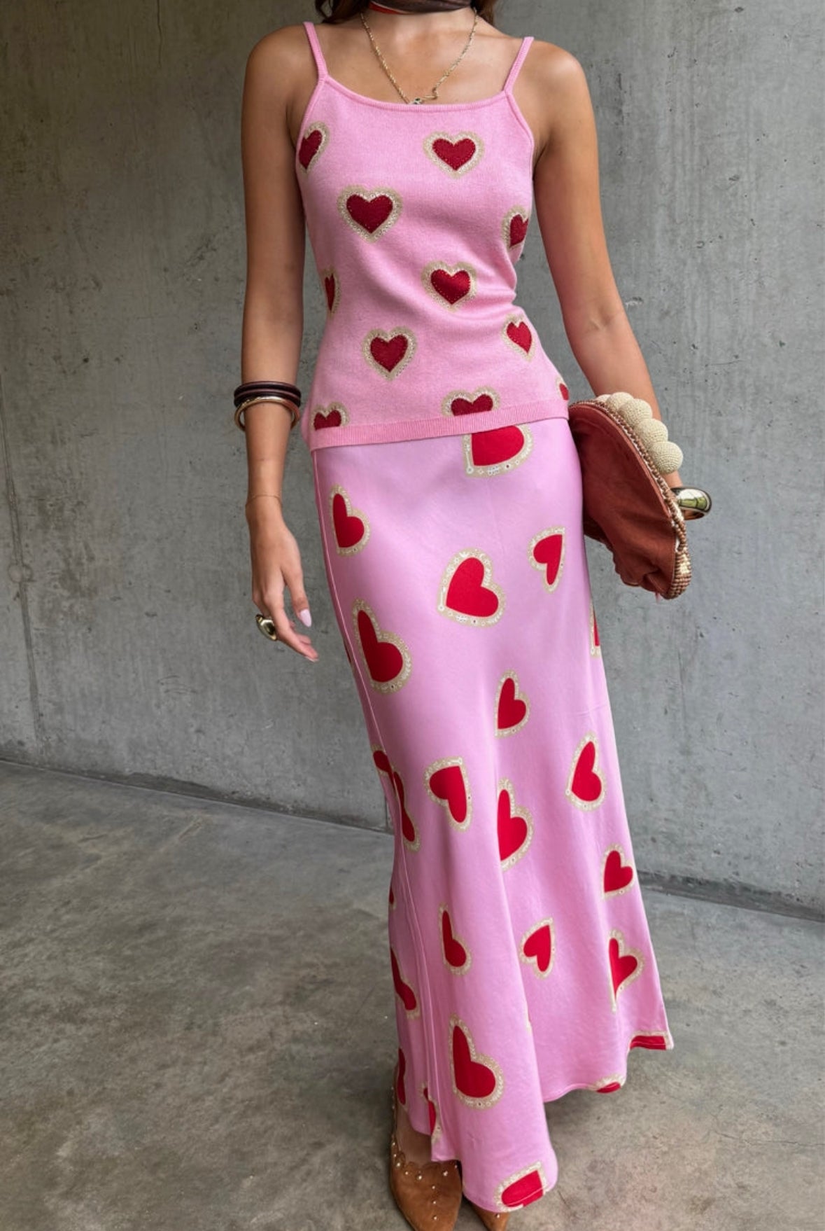 Pink Hearts Dorris Skirt