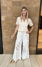 Crochet Contrast Button Top