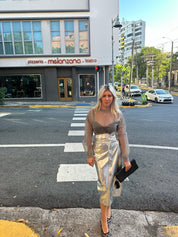 Silver Vegan Leather Jaspre