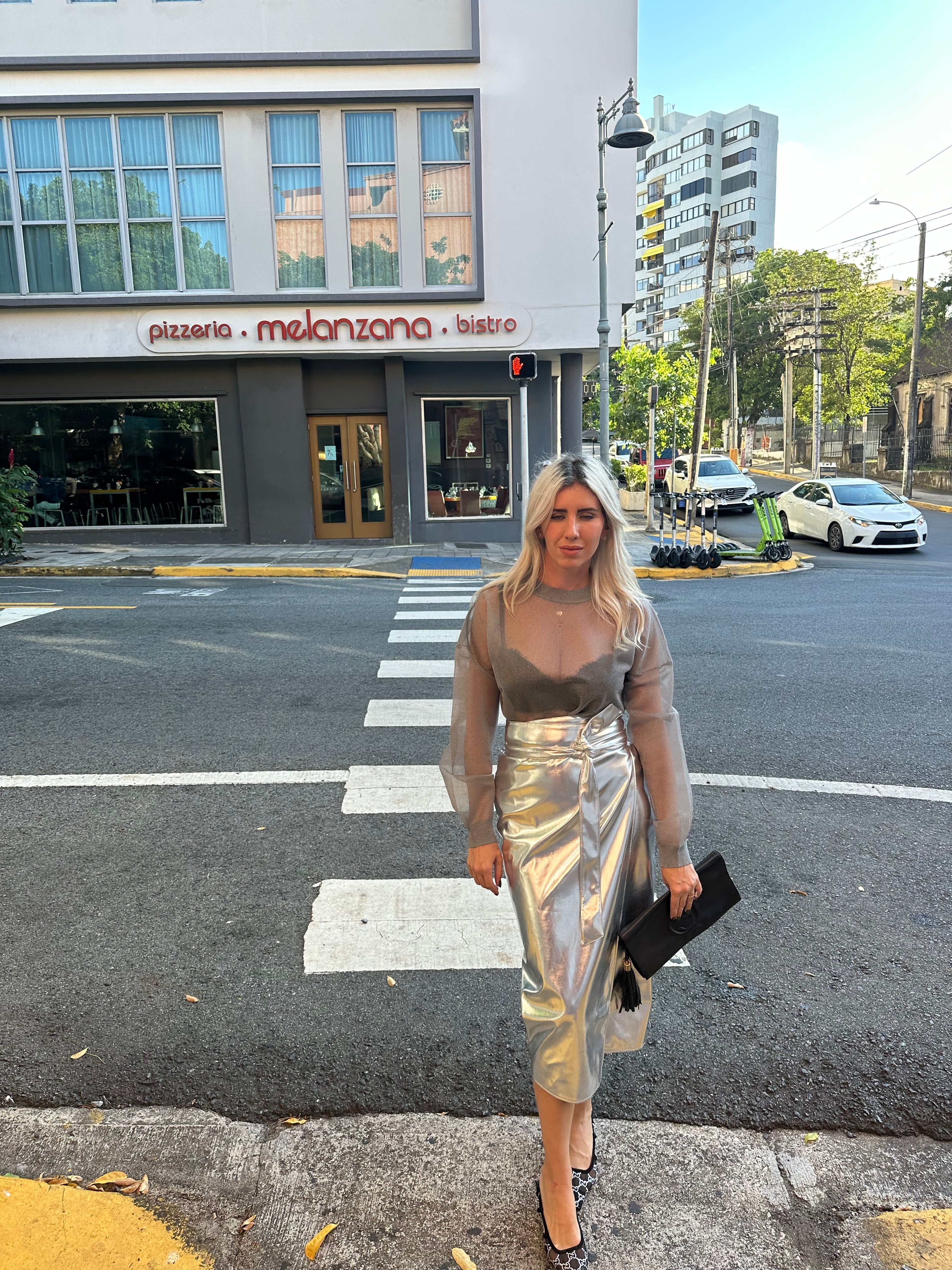 Silver Vegan Leather Jaspre