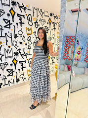 Checkers Ruffle Tiered Maxi