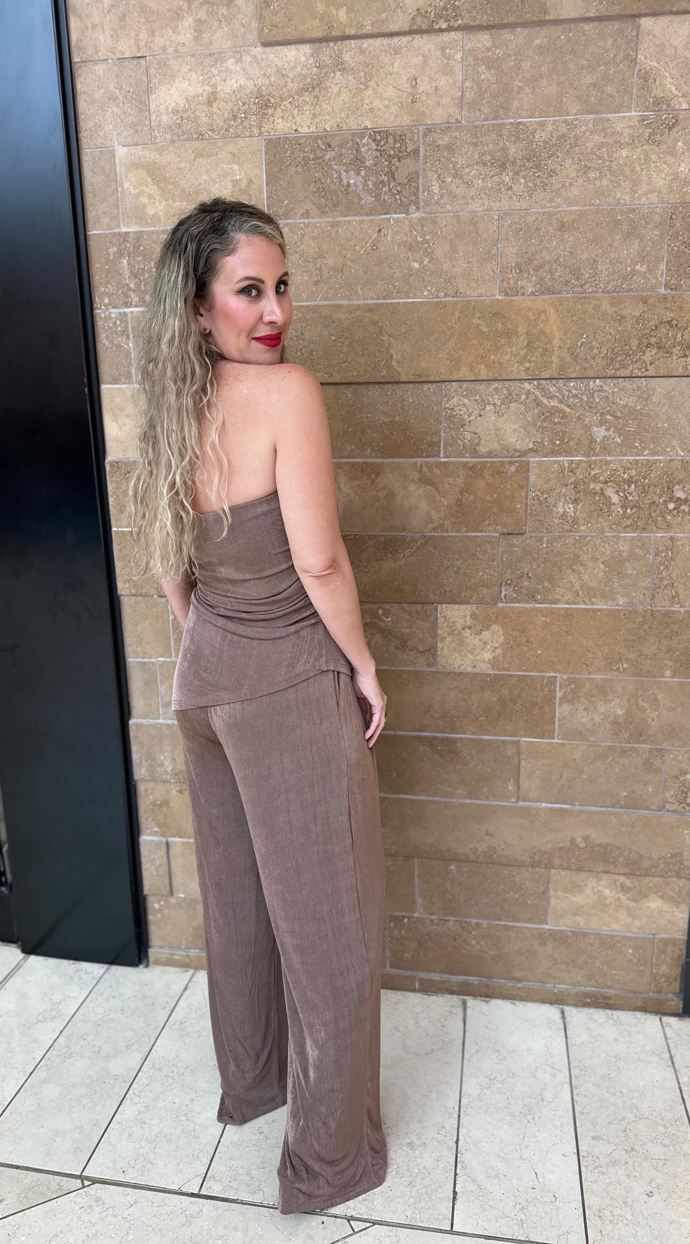 Strapless Asymmetrical Top & Pants