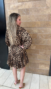 Dolman Sleeve Tie Waist Mini Dress