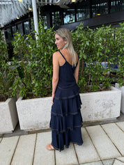Contrast Stitch Top & Ruffle Skirt