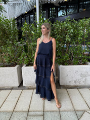 Contrast Stitch Top & Ruffle Skirt