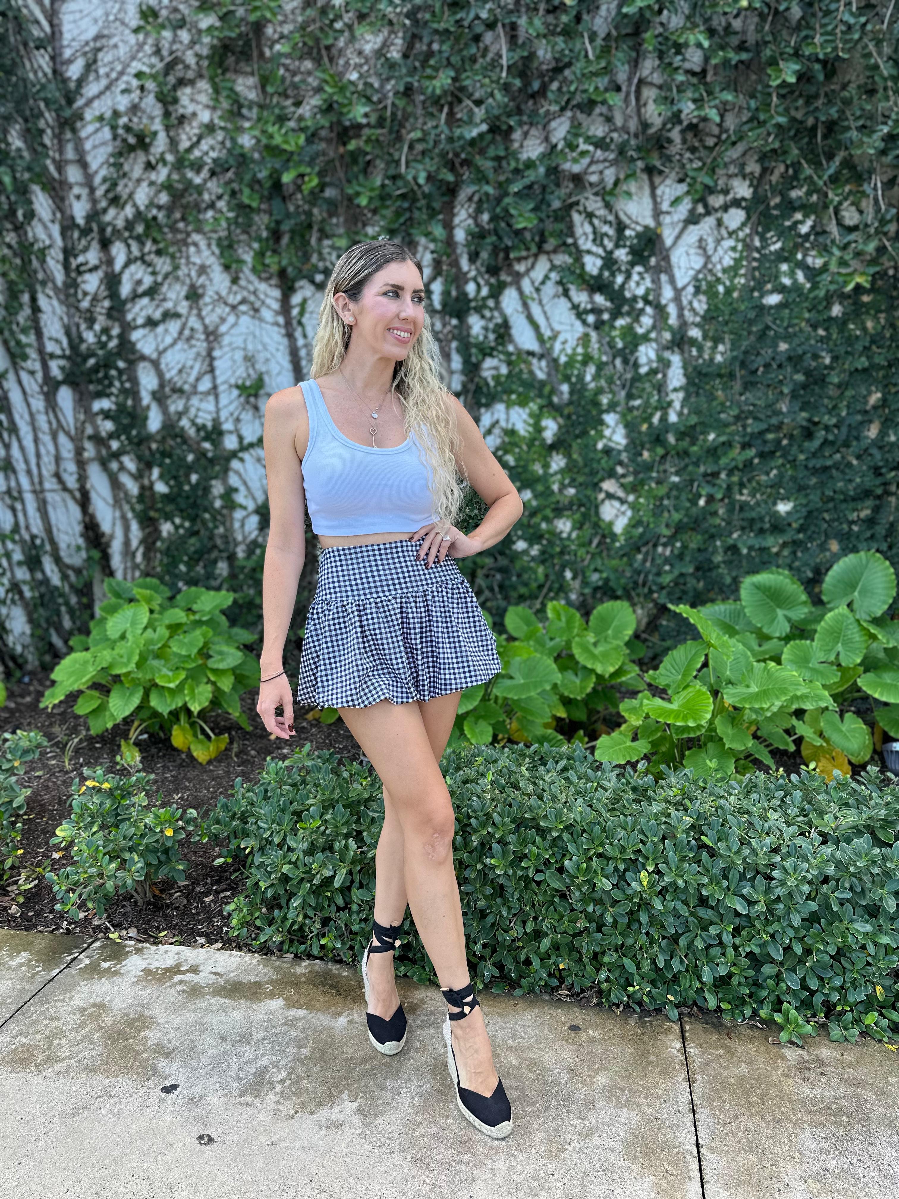 Bubble Gingham Skirt