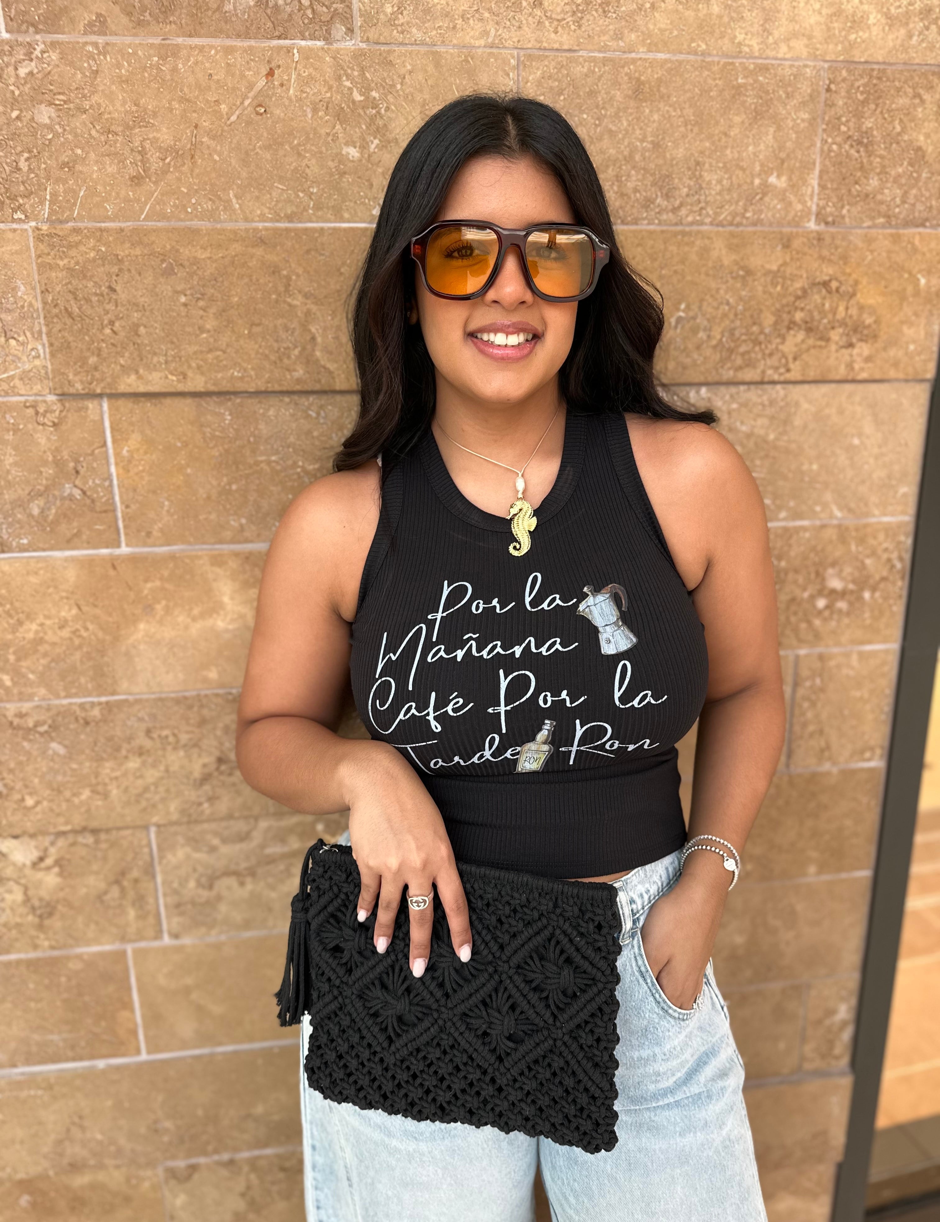 Ribbed Graphic Tank Top