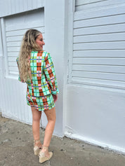 Front Slit Plaid Skort