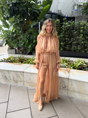 Cut Shoulder Long Blouse & Short