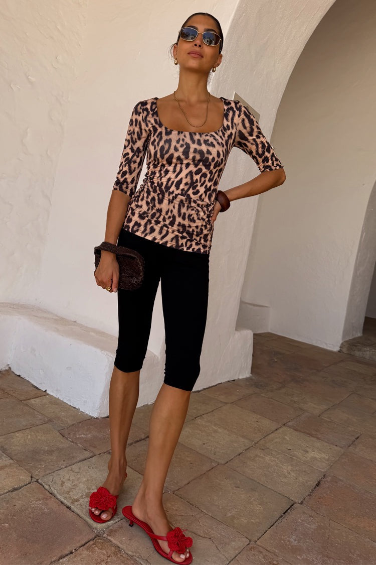Leopard Jersey Top