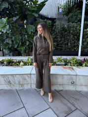 Leopard Jacket & Belted Culotte Pants