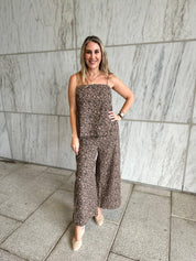 Leopard Cami & Wide Leg Pant Set
