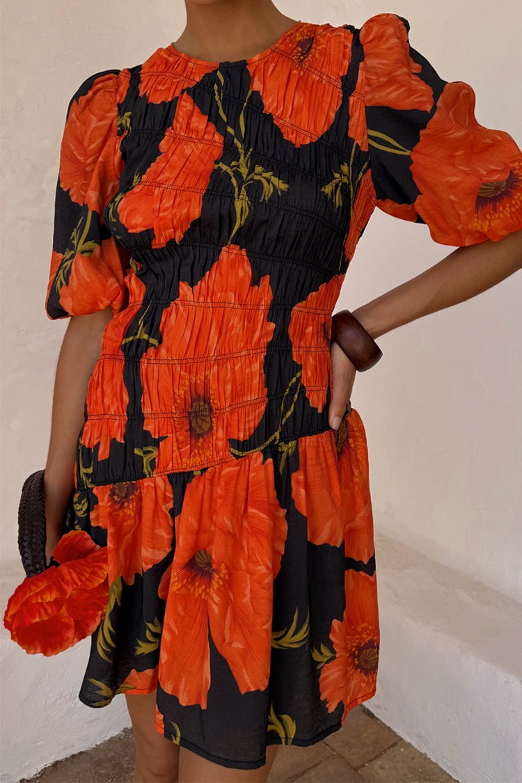 Black Poppy Mini Nara Dress