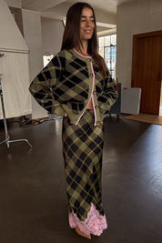 Olive Tartan Maeva Skirt