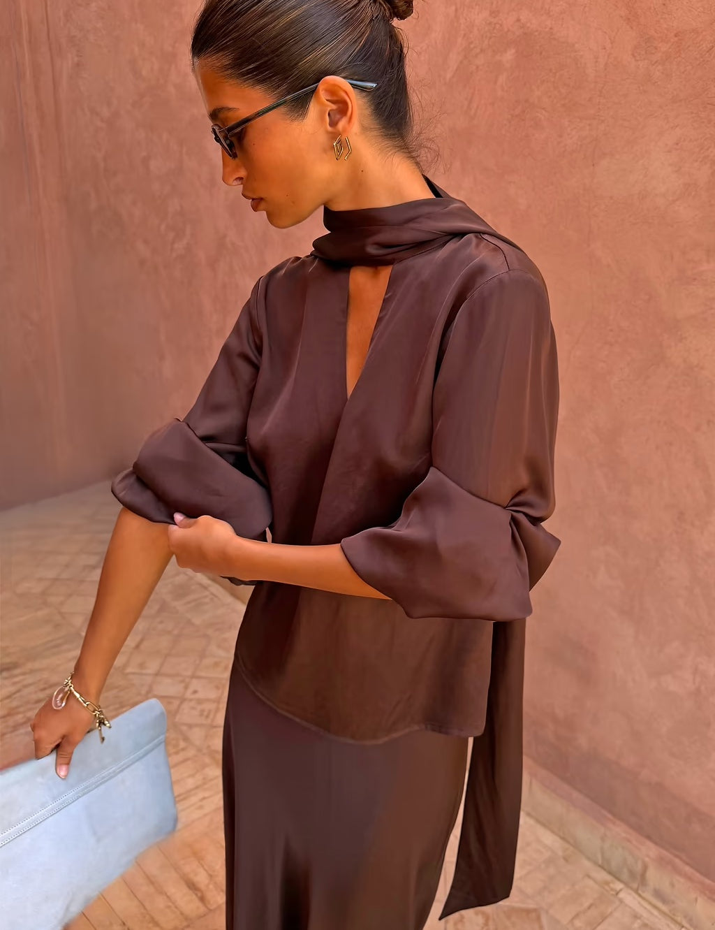 ChocolateTieNeckBlouse3_6e7c68e5-3245-47bf-aea6-cfdb094afe9b.jpg