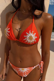 Orange Sun Triangle Bikini Top