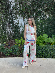 Floral Scarf Top & Pants Set