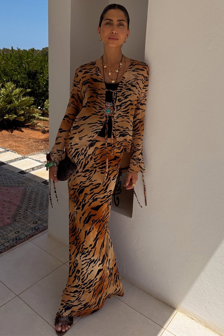 Animal Sheer Maxi Skirt