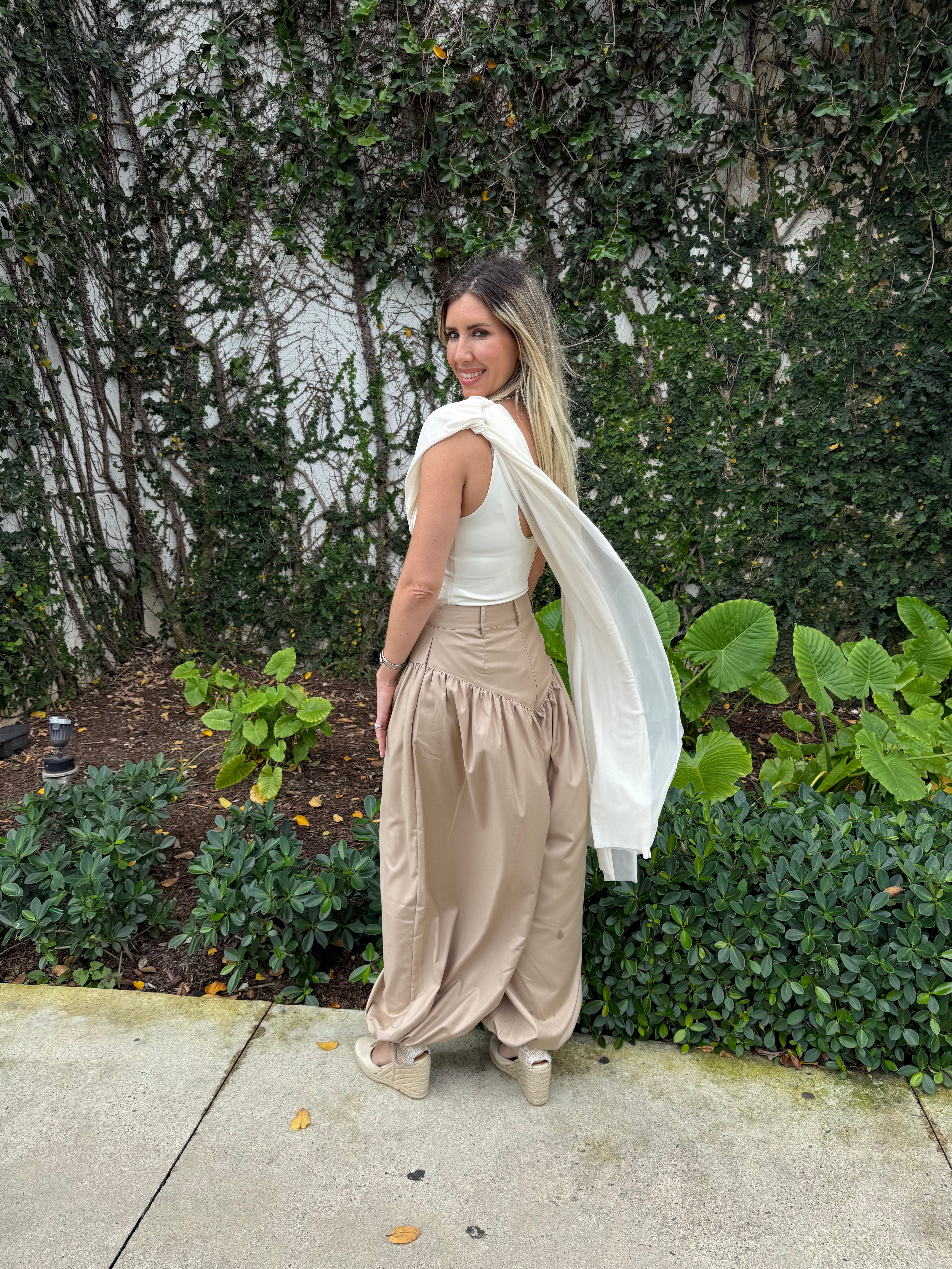 Knitted Mesh Drape Bodysuit