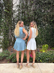 Satin Flare Mini Dress