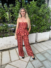 Chainlink Print Bubble Top & Pants