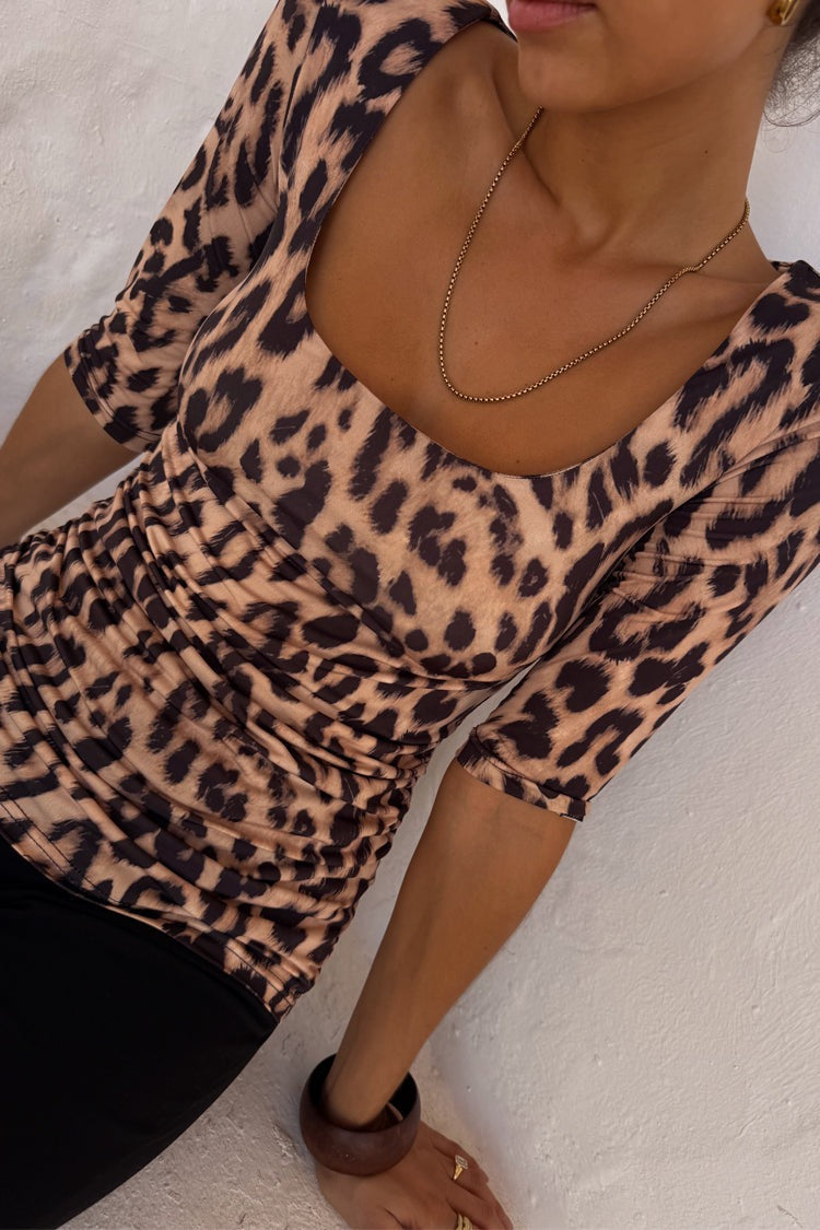 Leopard Jersey Top