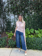 Asymmetrical Mesh Cape Top