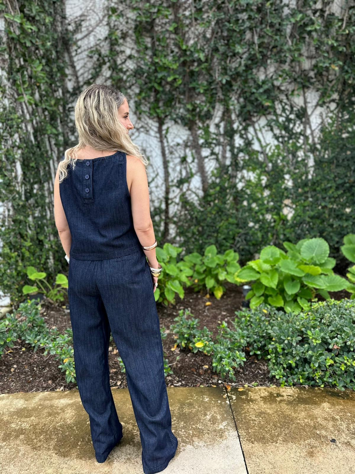 Sleeveless Top & Pant Denim Set