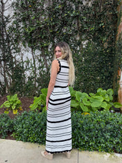 Stripe Front Tie Vest & Skirt Set