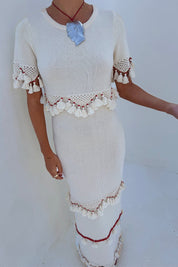 Ivory and Red Harper Dress