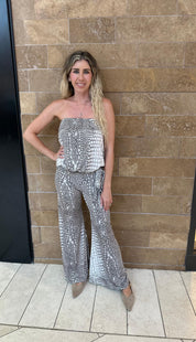 Snake Printed Tube Tie Top