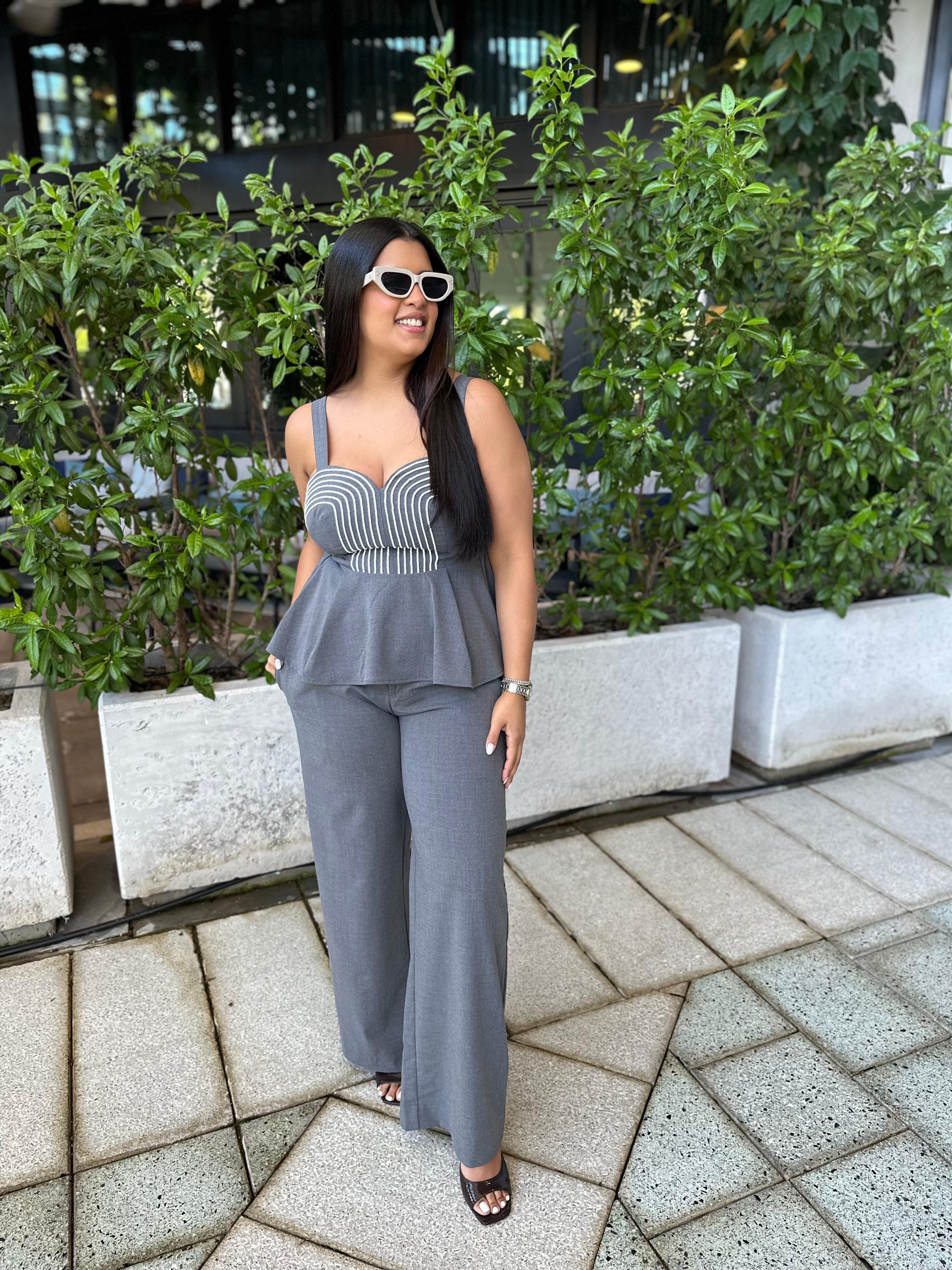 Braid Top & Suiting Pants Set