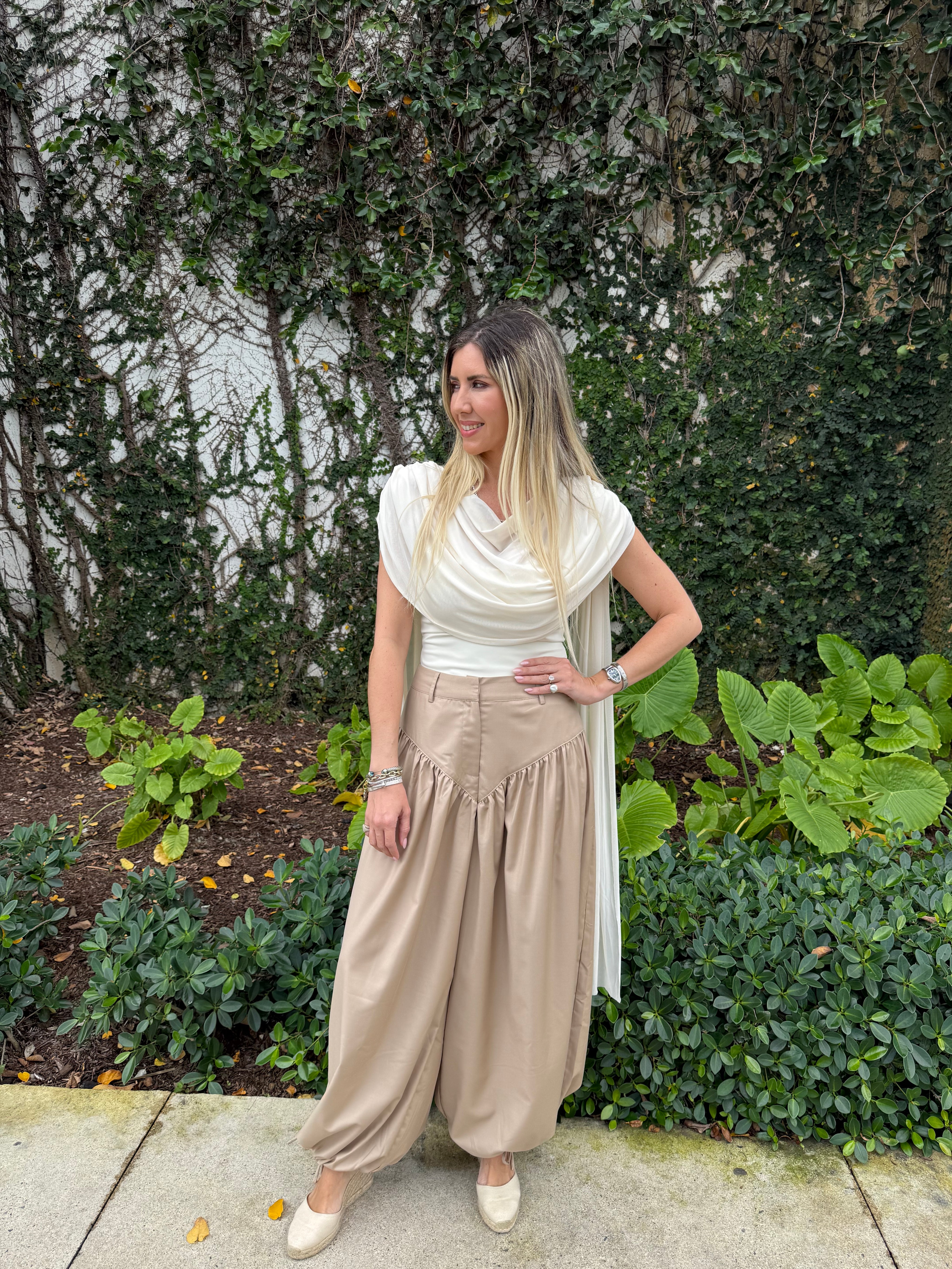 Knitted Mesh Drape Bodysuit