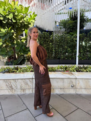 Lace Mix Straight Leg Trousers