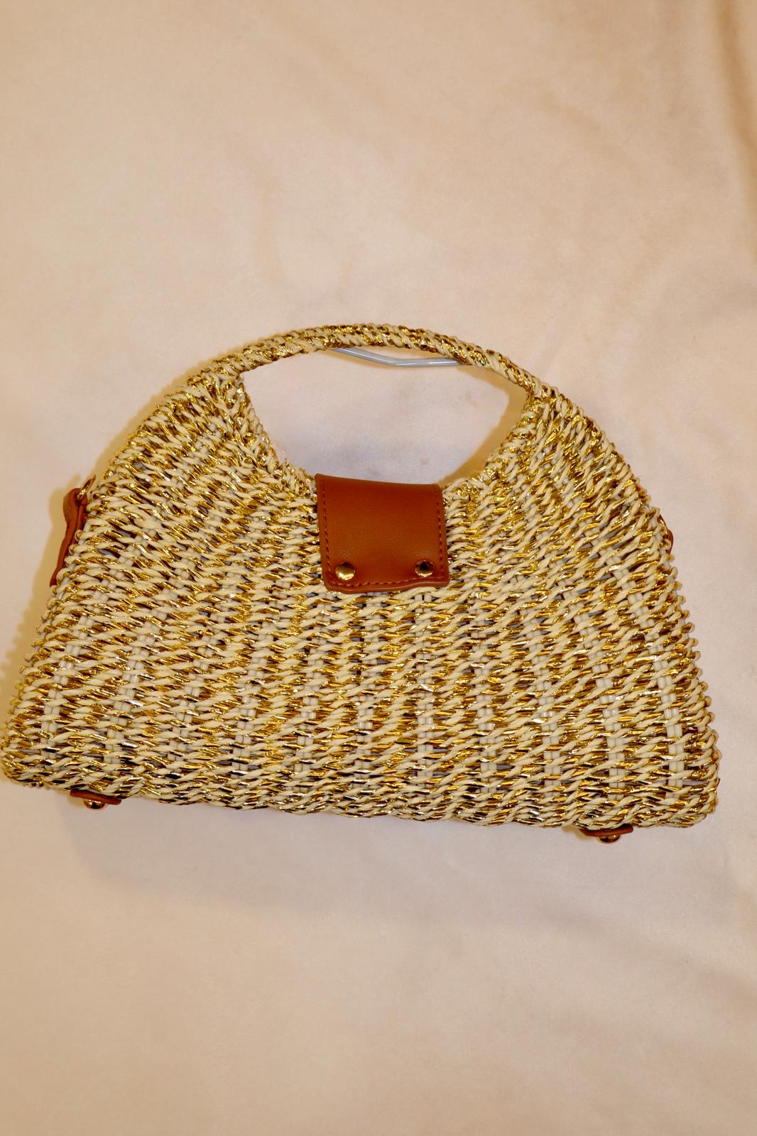 Turn Lock Metallic Handbag