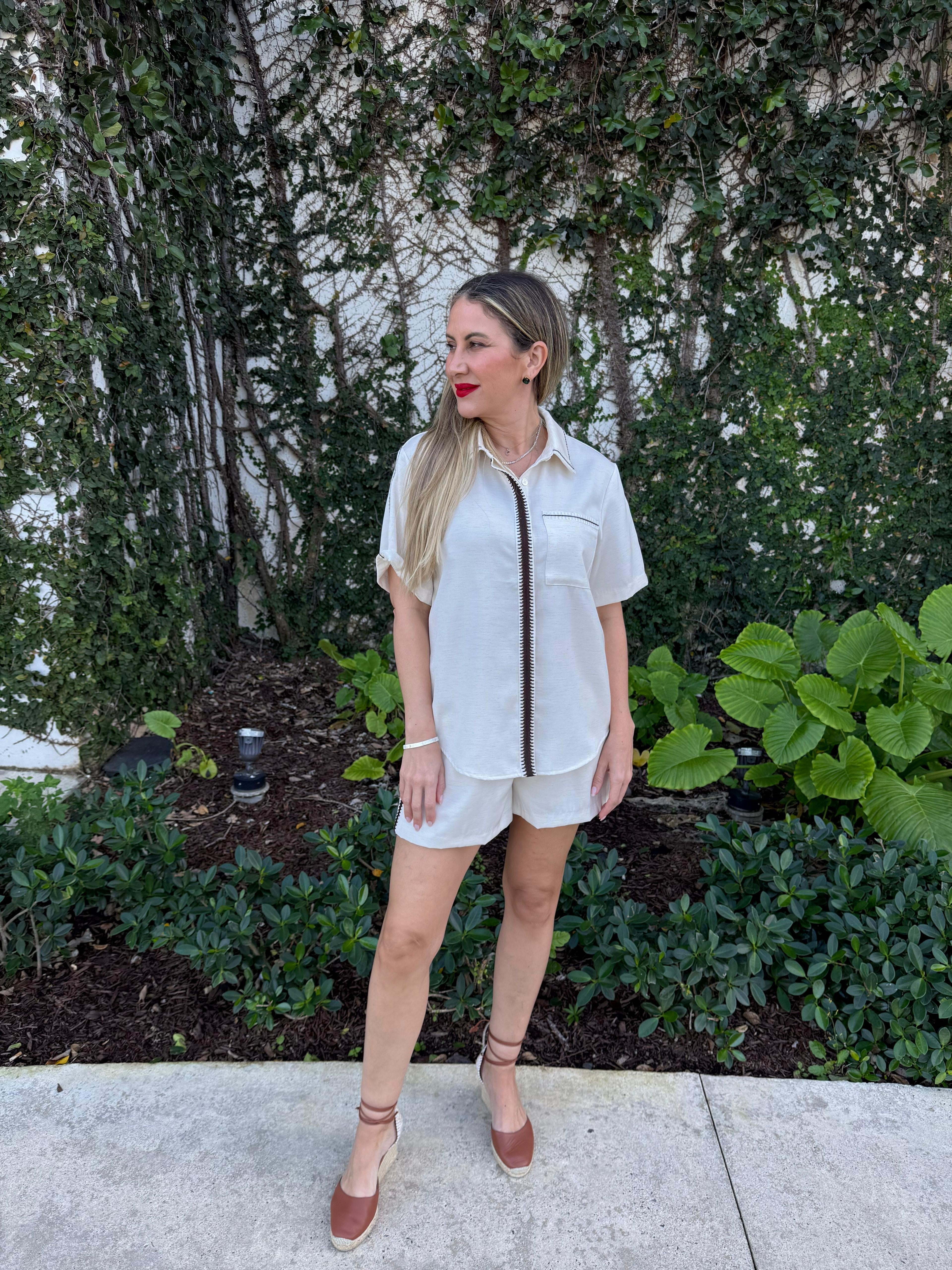 Embroidery Sleeve Top & Short