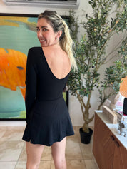 Long Sleeve Wrap Tie Front Dress