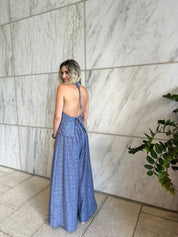 Halter Plaid Vest & Palazzo
