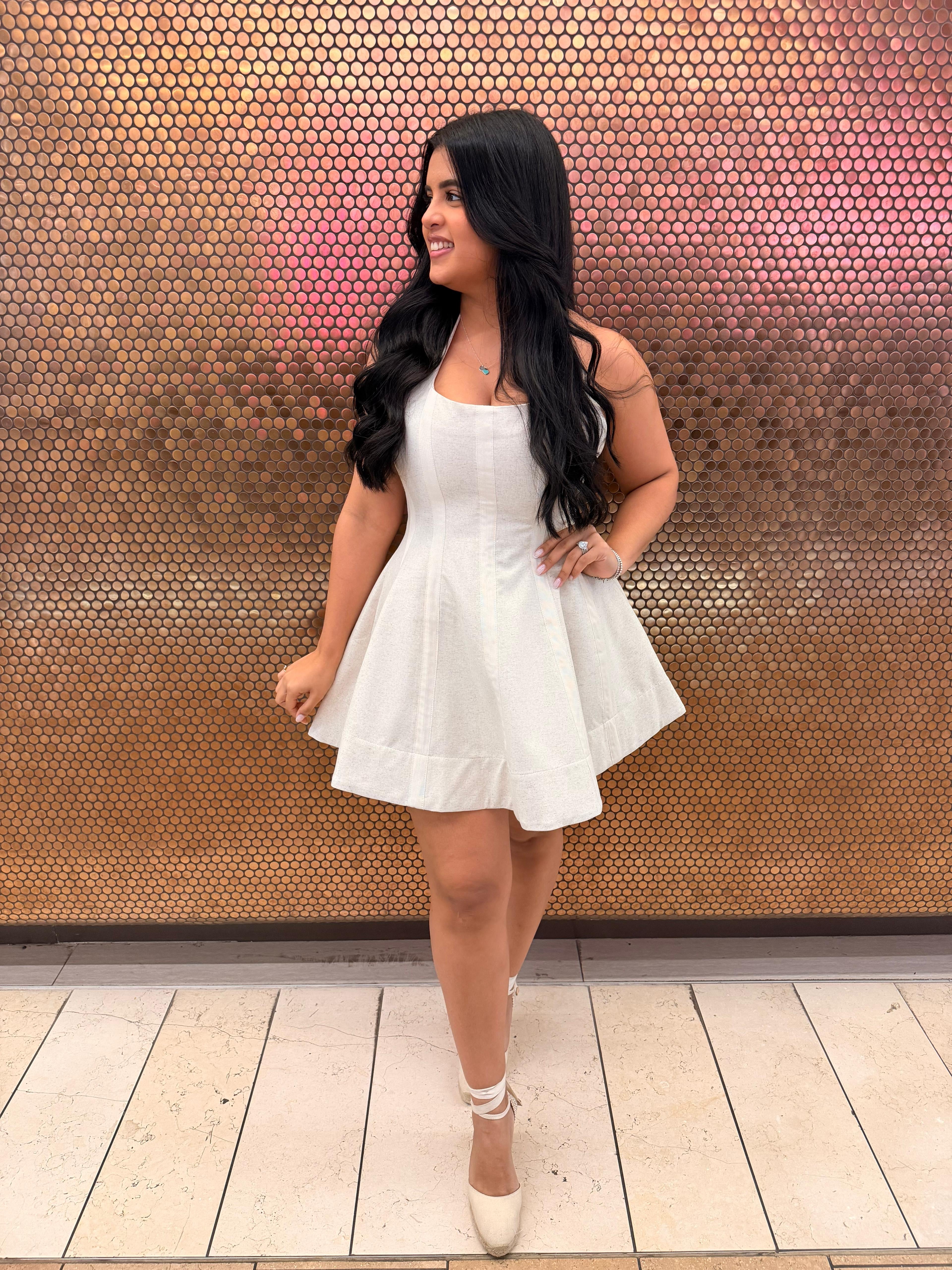 Halter Skater Skirt Mini Dress