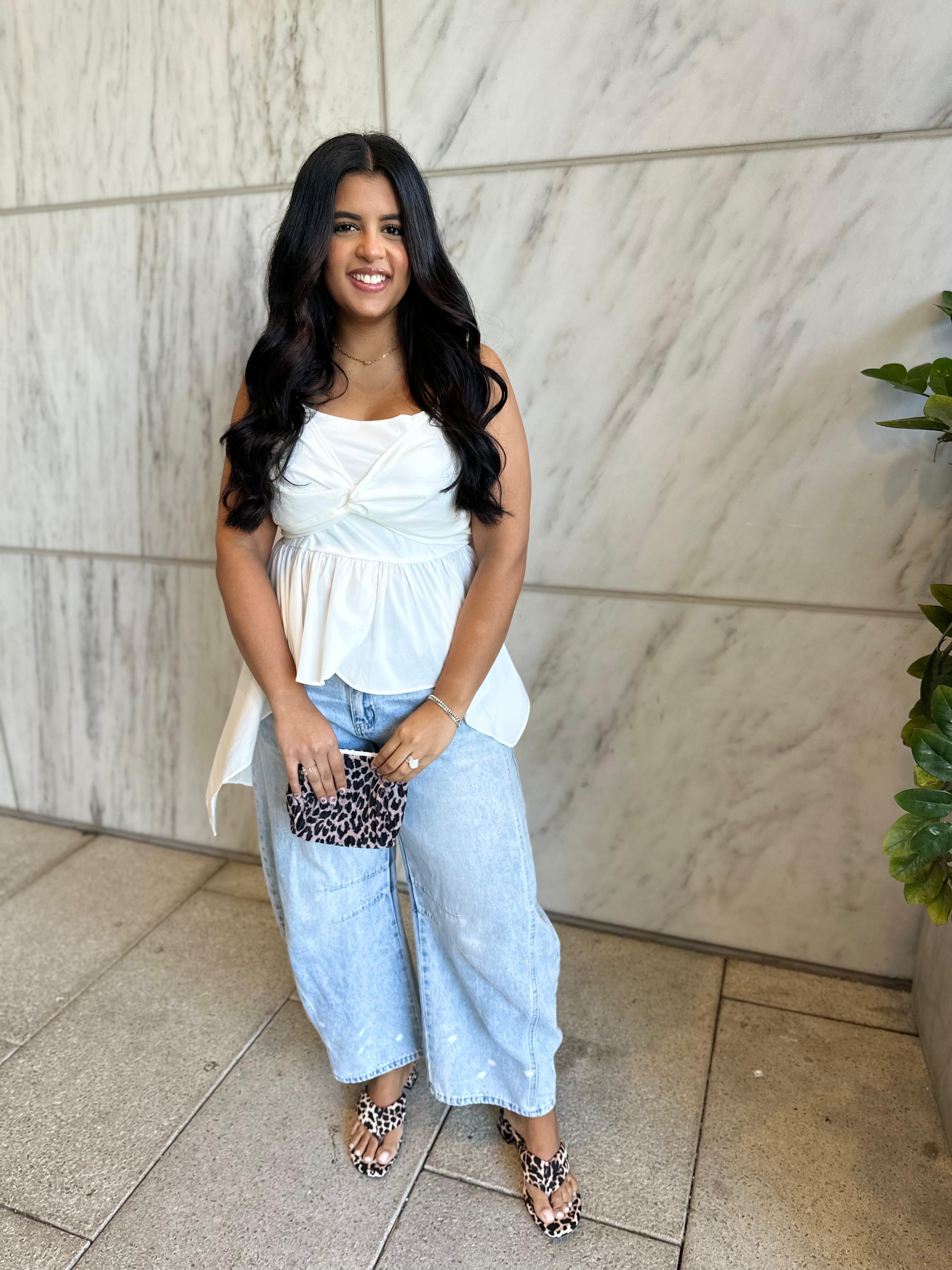 Twist Ruffle Tank Top