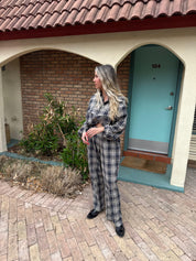 Plaid Long Slv. Top & Pants Set