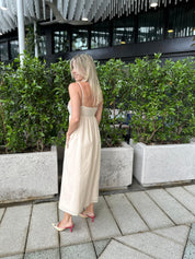 Stitch Bustier Linen Midi Dress